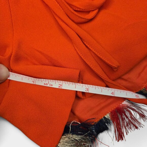 Anthropologie Chloe Oliver Festival shorts Red S Bold Boho Fringe Vacation NWT - Picture 11 of 11